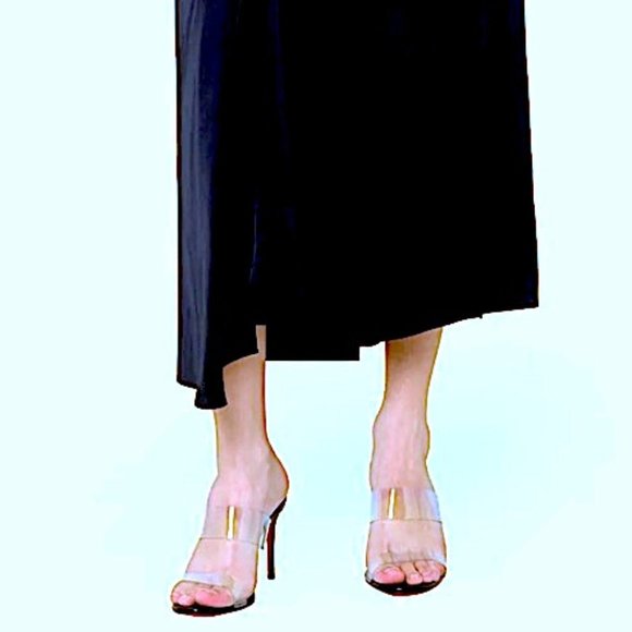 *NIB* Sz 8.5 Nude Christian Louboutin slide sandal, clear PVC & patent leather - Picture 3 of 10